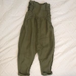 Adorable linen jumpsuit 18-24M Etsy green overalls